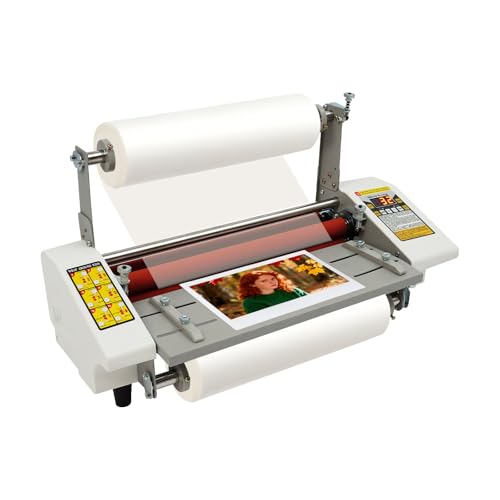 Laminator Machine, High Speed Hot Cold Roll Laminator with Digital Display & Intuitive Buttons, Single and Dual Sided Laminating Machine for Documents, Photos, Cards, Brochures