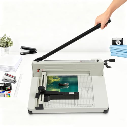 Guillotine Paper Cutter Heavy Duty 400 Sheet Capacity, 12 Inch Paper Cutter