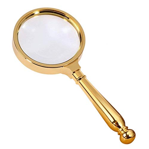 KKIUUUYTGT Handheld Magnifier with Handle and Glass Lens,Best for Reading, Repairing Jewellery, Inspection, Macular Degeneration