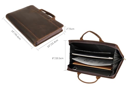 Genuine Leather Accordian File Folder, Leather Document Organizer, Paper Holder for Women & Men