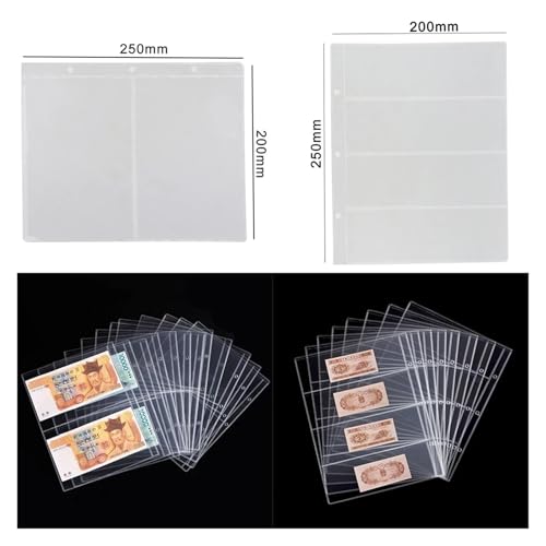 8 Pcs Grip Banknote Holders Folder Pages Sheets Series Sets Storage Coin Cash Money Collection Album Protection(Color2)