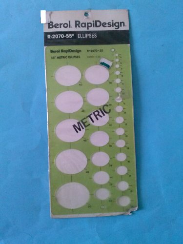 RapiDesign Berol R-2070-55 Technical Drawing Template Ellipses Made in USA