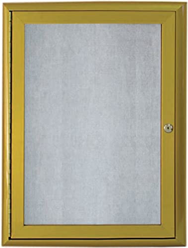 Enclosed Wall Mounted Bulletin Board Size: 24" H x 18" W x 2" D, Finish: Antique Brass