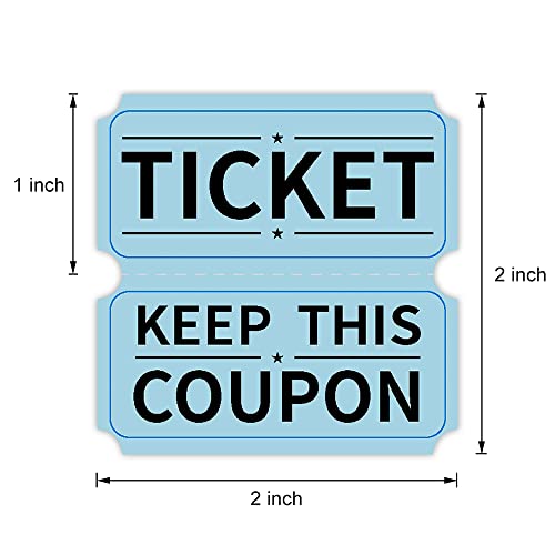 8000 Assorted Raffle Ticket Rolls, Double Raffle Tickets Set of 4 Colors Printable for Raffle, Events, Classroom, Entry, Class Reward & Door Prize