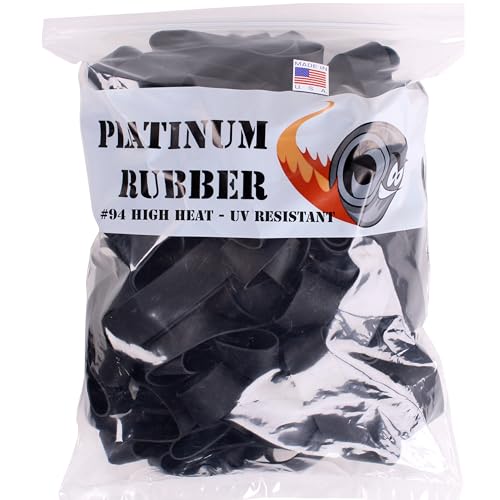 Black #94 Large Premium Outdoor Rubberbands .75 inch Extra Wide Survival, Made in USA, High Heat UV Resistant Platinum Rubber Crepe Band Approx. 105 per LB, 26 per 1/4lb (3-1/2" Long x 3/4" W) (5, Pounds)