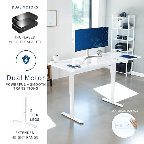VIVO White Dry Erase 71 x 30 in Standing Desk, DESK-KIT-2W7WE