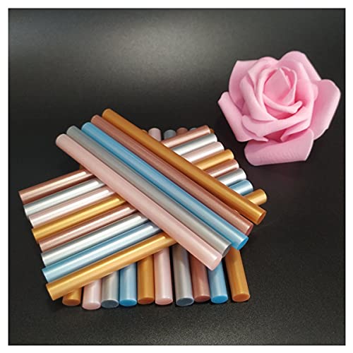 ZTBH Hot Melt Glue Sticks 50 Pcs Pearl Luster Hot Melt Glue Stick, Adhesive Use with Glue Gun Melt Glue Stick (Diameter : 7mmx100mm, Length : Cherry Powder)