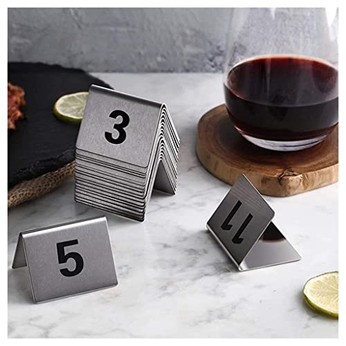 100 pcs Stainless Steel Tent Table Number Cards 1-100 ，Restaurant Cafe Bar Seating Table Numbers， Wedding Birthday Party Supplies