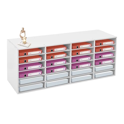 SABUIDDS Classroom Mailbox Organizer 24-Slots, Thickened PVC Panel Literature Organizer 264lb Load Capacity, Student Teacher Mailboxes Organizer for Classroom Office (White)