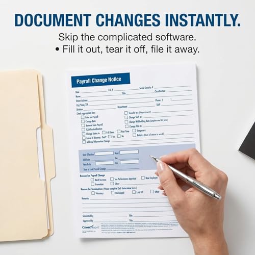 ComplyRight Payroll Change Notice, 3-Part | 8-1/2” x 11” | HR & Employee Management | 50 Pack