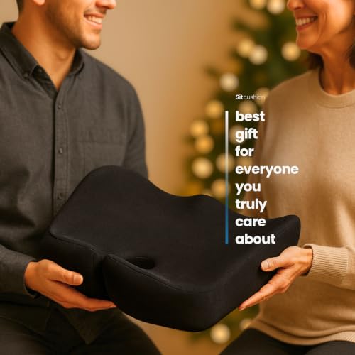 Office Chair Cushion for Back & Tailbone, Sciatica Pain Relief Pillow