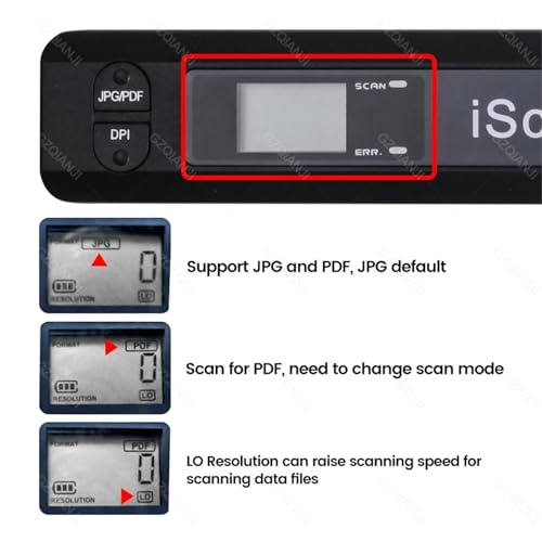 IScan Portable Scanner Mini Handheld Document A4 Book for JPG and PDF Format 300/600/900 DPI