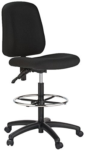Contoured Dual Function Drafting Stool by Harwick - Black Fabric