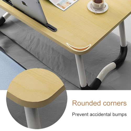 23.6" Lap Desk with Storage Drawer, Holders for Cup and Tablet