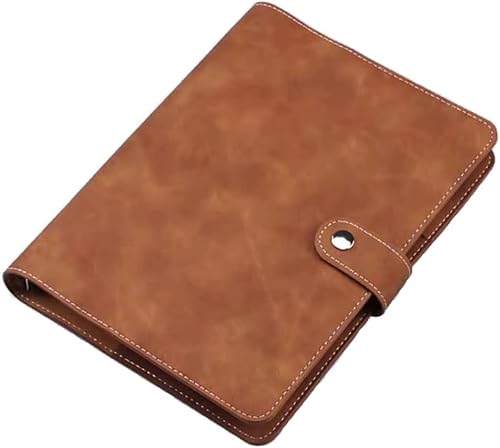 QERTYHKK A5 PU Leather Binder Cover,Refillable 6 Notebook for Filler Paper Personal Planning with Magnetic Buckle Closure