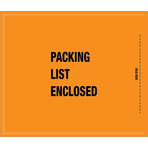 Box King Mil-Spec"Packing List Enclosed" Envelopes, 8 1/2" x 10" Dimension, Orange (GSA30EL)