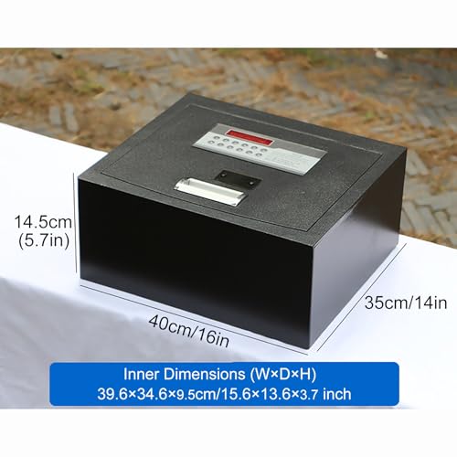 XRRJFYH Hotel Safe Box Small Floor Safe Security Box with Digital Code Hidden Safebox with Key Lockbox(40x35x14.5cm/16x14x5.7in)
