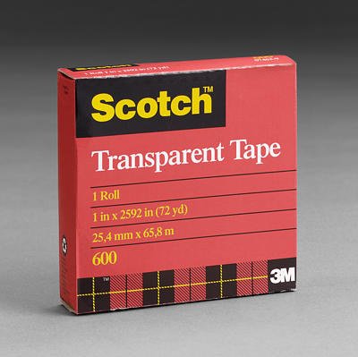 Scotch 600 Premium Transparent Film Tape, Clear 1-1/2" Wide x 72 Yards Long (Pack of 1)