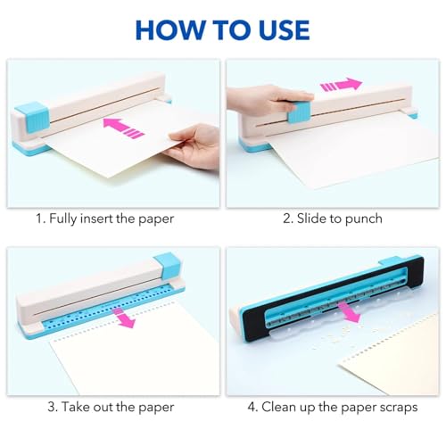 Binding Machine, 30 Hole Punch Binding Machine, Hand Push Loose Leaf Hole Punch, A4 A5 A6 A7 B5 B6 B7 Book Binder Notebook Coil Spiral Binding