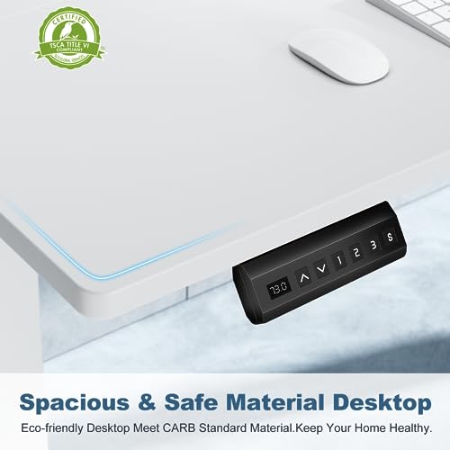 DUMOS 40 Inch Electric Standing Desk, Memory Adjustable Home Office Desk