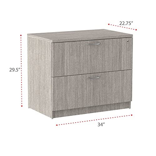 Alera Valencia Series Lateral File, 2 Legal/Letter-Size File Drawers, Gray, 34" x 22.75" x 29.5"