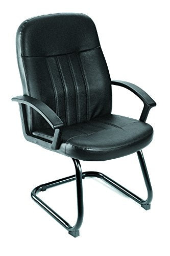 Boss Office Products Executive LeatherPlus Budget Guest Chair in Black, 250 (B8109)