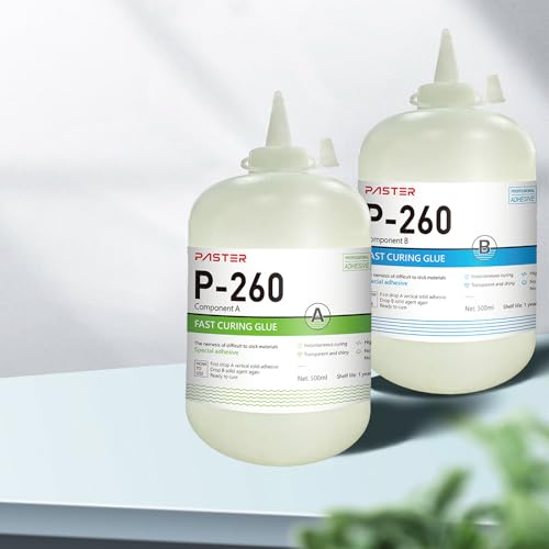 US Stock P-260AB Fast Curing Glue Professional Grade AB Super Glue Fast Curing Adhesive AB Metal to Metal Glue for Channel Letter, Sign Characters Field, Plastics Rubbers, Wood (500+500 ml)