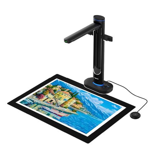VIISAN S48 Duo Overhead Book Scanner - A2/A3 Large Format, Dual 48MP, 600 DPI with OCR & Text-to-Speech for Archiving and Distance Education