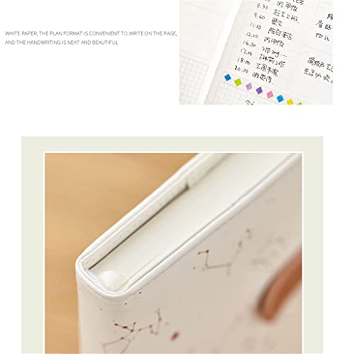 YHdtUO Simplicity High-End Meeting Book Star Leather Snap Stationery Calendar Small Fresh Pad Hand Book,Black