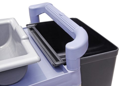 New Star Foodservice Heavy-Duty 3-Tier Plastic Utility Bus Cart with Locking Casters, 350 lb Capacity, 42.5 x 19.5 x 38.5 Inch, Gray