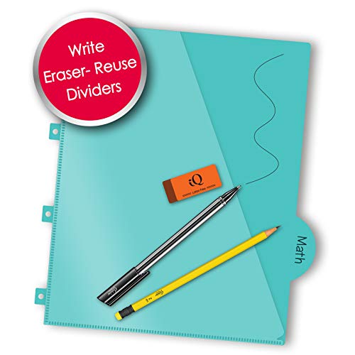 iScholar iQ+ Poly Cover 10 Subject Notebook, College Ruled, 11 x 8.5 Inch, 250 Sheets, Teal (58900-TL)