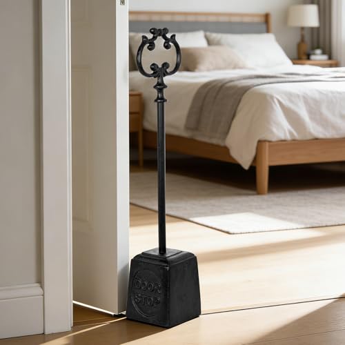 Sungmor 11 lb Heavy Duty Cast Iron Door Stop with Handle - Rustic Black