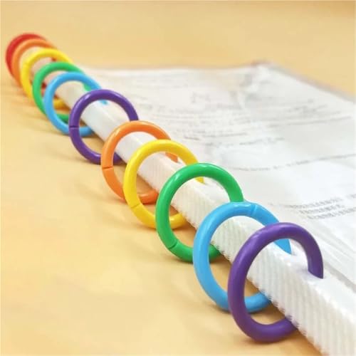 Binder Rings 500Pcs 15/20/28/32/40mm Plastic Ring Binder DIY Albums Circle Loose-Leaf Book Hoops Opening Office Binding Supplies Photo Album(28mm Color Mix)