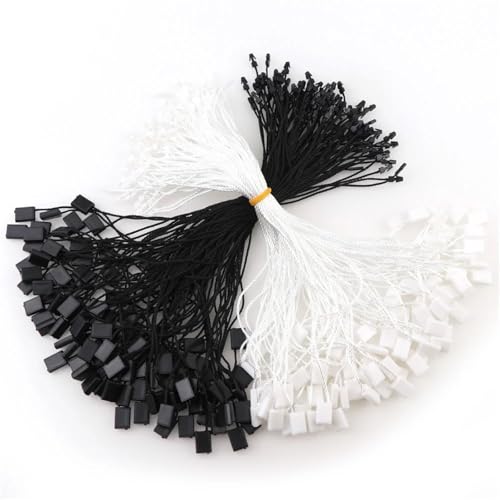Hang Tag String 1000Pcs Square Polyester Line Tag Rope Cords Hanging Tablet for Garment Bag Tags Cards, DIY Clothing Accessories(Black)