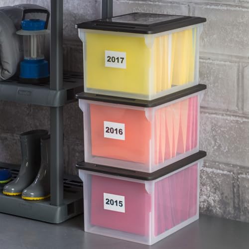 Sterilite File Box Tote with Lids for Letter and Legal Folders, 16-Pack