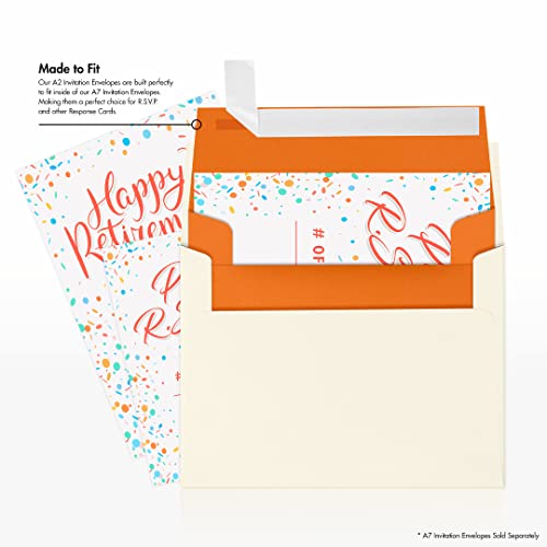 LUXPaper A2 Invitation Envelopes | Peel & Press | 4 3/8" x 5 3/4" | Mandarin Orange | 80lb. Text | 1,000 Qty