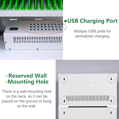 Rechargeable Mobile Phone Storage Locker, Cellphone USB Charging Station Lockers,Rechargeable Cellphone Locker,Storage Charging Station,for Students(30 Slots)
