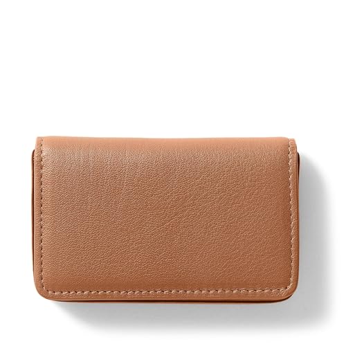 Leatherology Slim Business Card Case with Magnetic Closure - Cognac