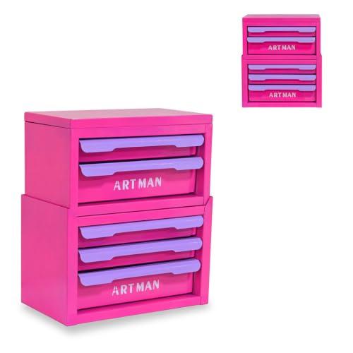 AMZXPLORE 2+3 Layers Stackable Desk Organizer, Steel Storage Box