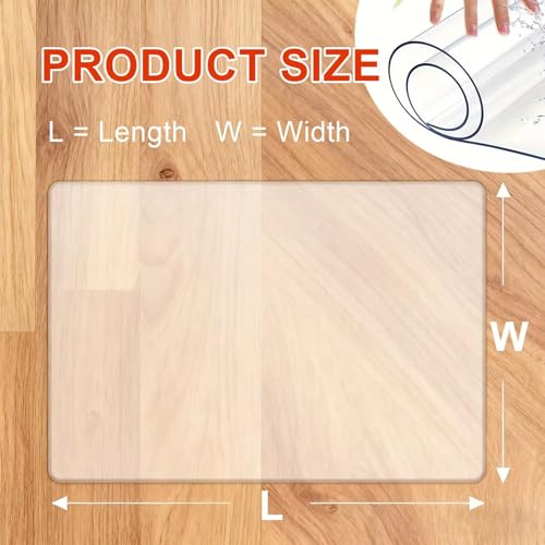 LJTGFHP Office Chair Mat for Hardwood Floor, 46x67 in Desk Computer Chair Mat for Hard Wood, Large Hard Floor Protector Rolling Chair Mat, PVC Mat Desk Rug for Office and Clear 2.5mm