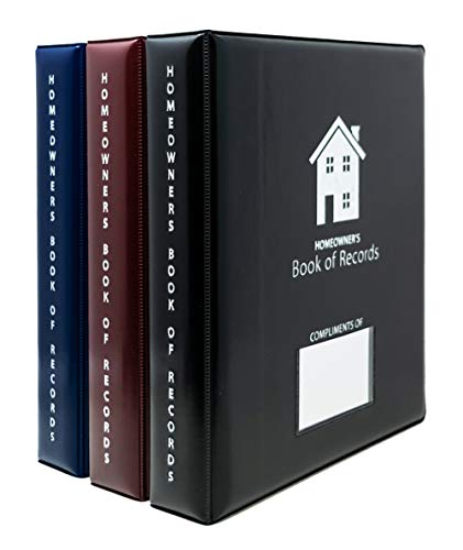 HannahDirect The Homeowner's Book of Records - Real Estate Agent Closing Gift (Black, Pack of 1)