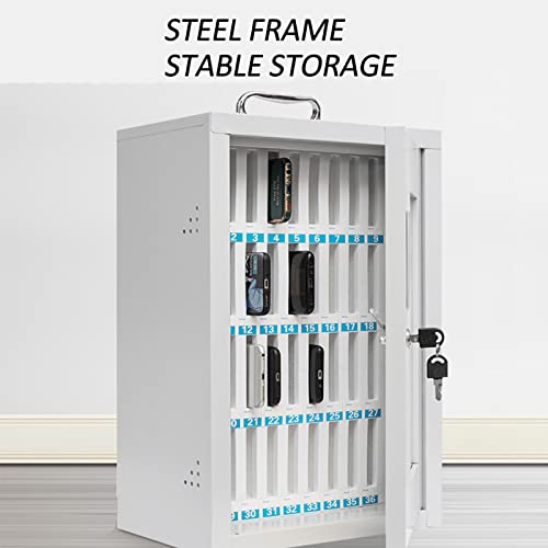 SDdPulse Transparent Lockable Cell Phone Safe Deposit Box - 48 Slots Portable Storage Locker for Phones Hand-Carried for Events & Gatherings,48slots