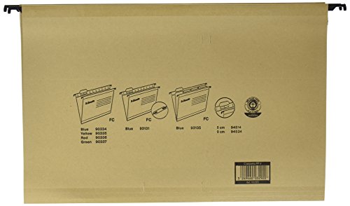 Esselte Classic – Pack of 50 Suspension File Reinforced with Transparent Plastic Visor – Natural