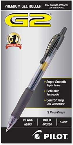 PILOT G2 Retractable Premium Gel Ink Roller Ball Pens Ultra Fine (48 Pack, Black)
