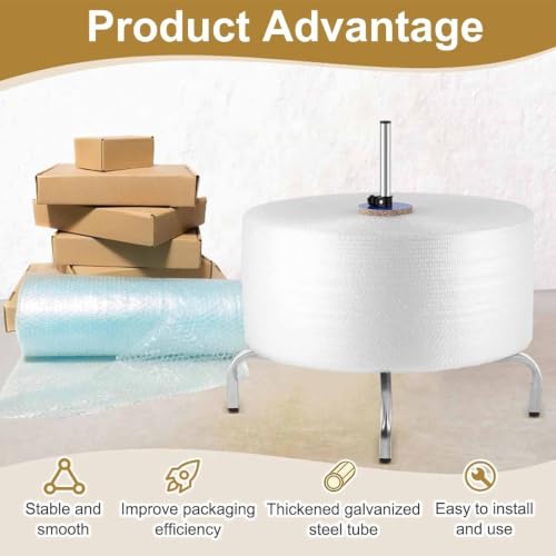 ZephPerton Vertical Bubble Wrap Roll Dispenser, U-Shaped Metal Frame Foam Wrap Holder, Fit Up to 40cm/60cm Wide Rolls, Durable Construction for Packing, Moving and Shipping 40cm