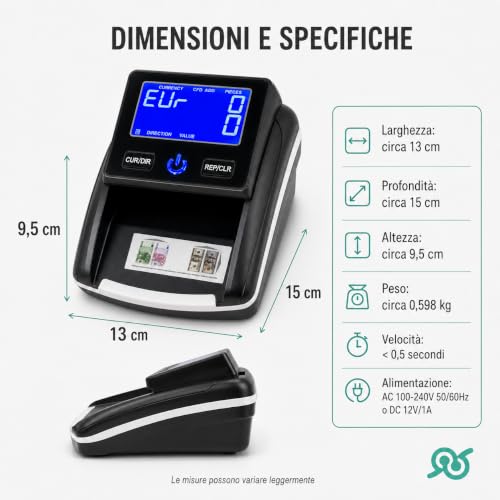 TEMPO DI SALDI Upgradeable Portable Professional False Banknote Detector and Counter