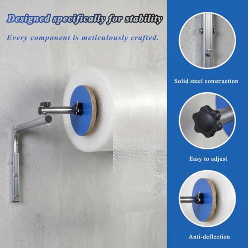 MiBoce 40cm Wall Mount Bubble Wrap Roll Holder, Bubble Foam Wrap Roll Dispenser, Thickened Galvanized Pipe Material, Easy to Install, for Packing Moving Shipping Protection Factory Express