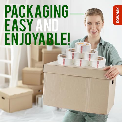 ROWNAK Clear Packing Tape 36 Rolls - Heavy Duty Packaging Tape 3.2mil Thick, 2.0 in. Wide x 60 Yards - Strong Adhesive, Silent, Reliable Package Tape for Home Office Shipping Moving Sealing