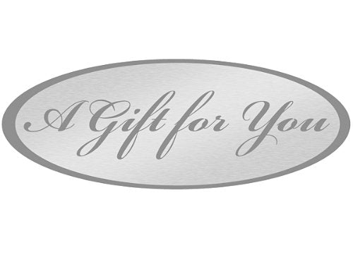 A Gift for You Foil Silver onSilver Seals 2-1/2x15/16"~250 Label (5 Unit, 250 Pack per Unit.)