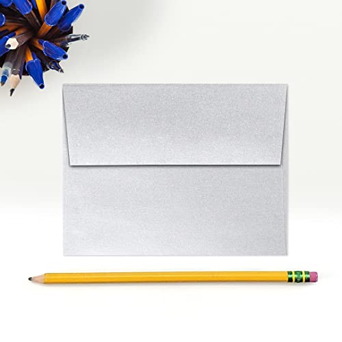 LUXPaper A2 Invitation Envelopes | Peel & Press | 4 3/8" x 5 3/4" | Silver Metallic | 80lb. Text | 250 Qty